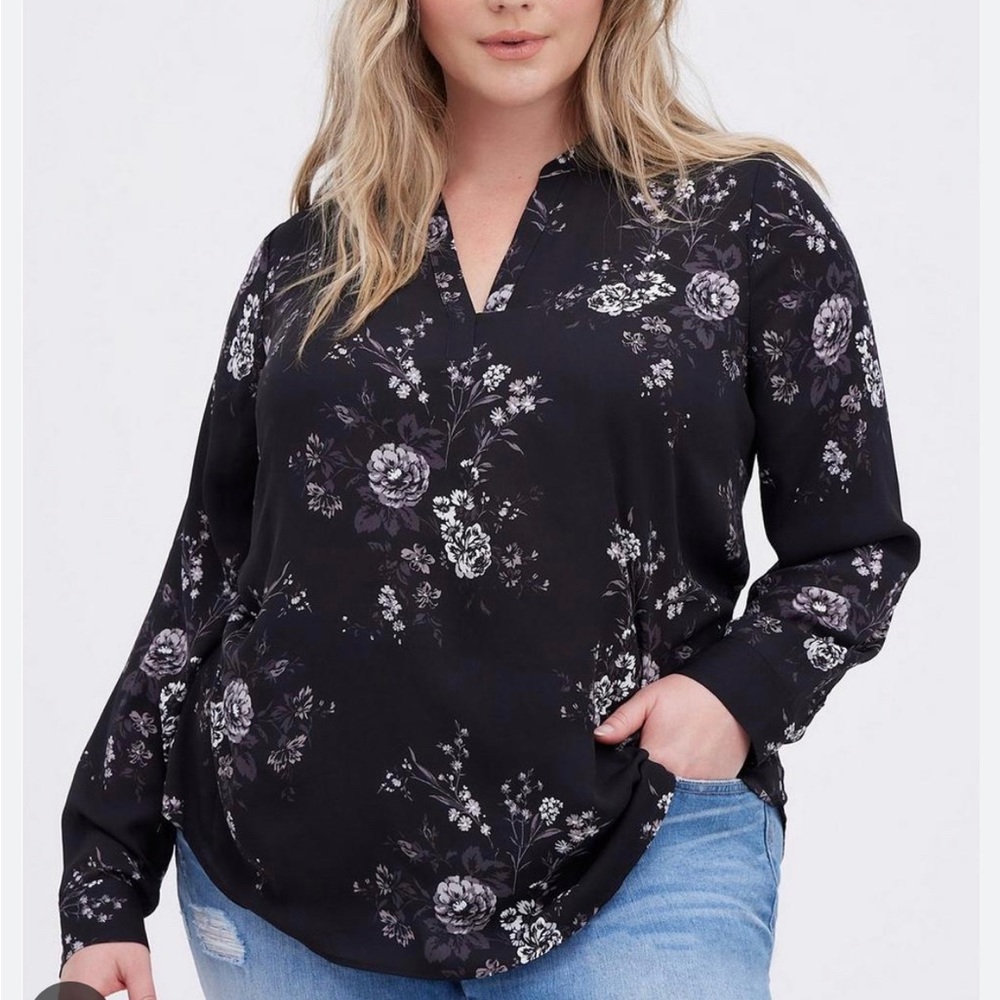 Torrid Hi Lo Floral Blouse